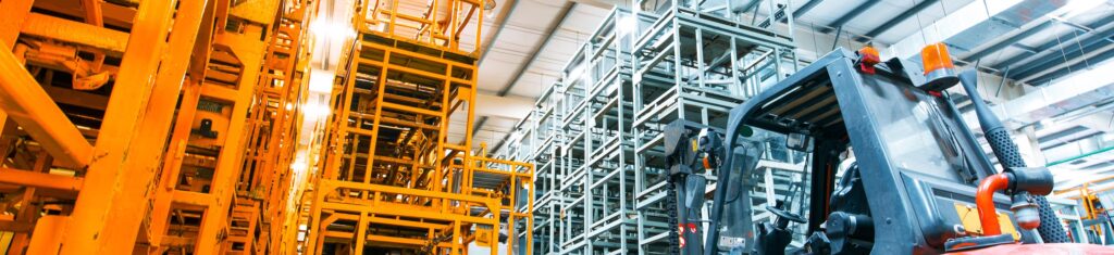 Warehouse floor with fork lift - Manufacturing & Supply Chain